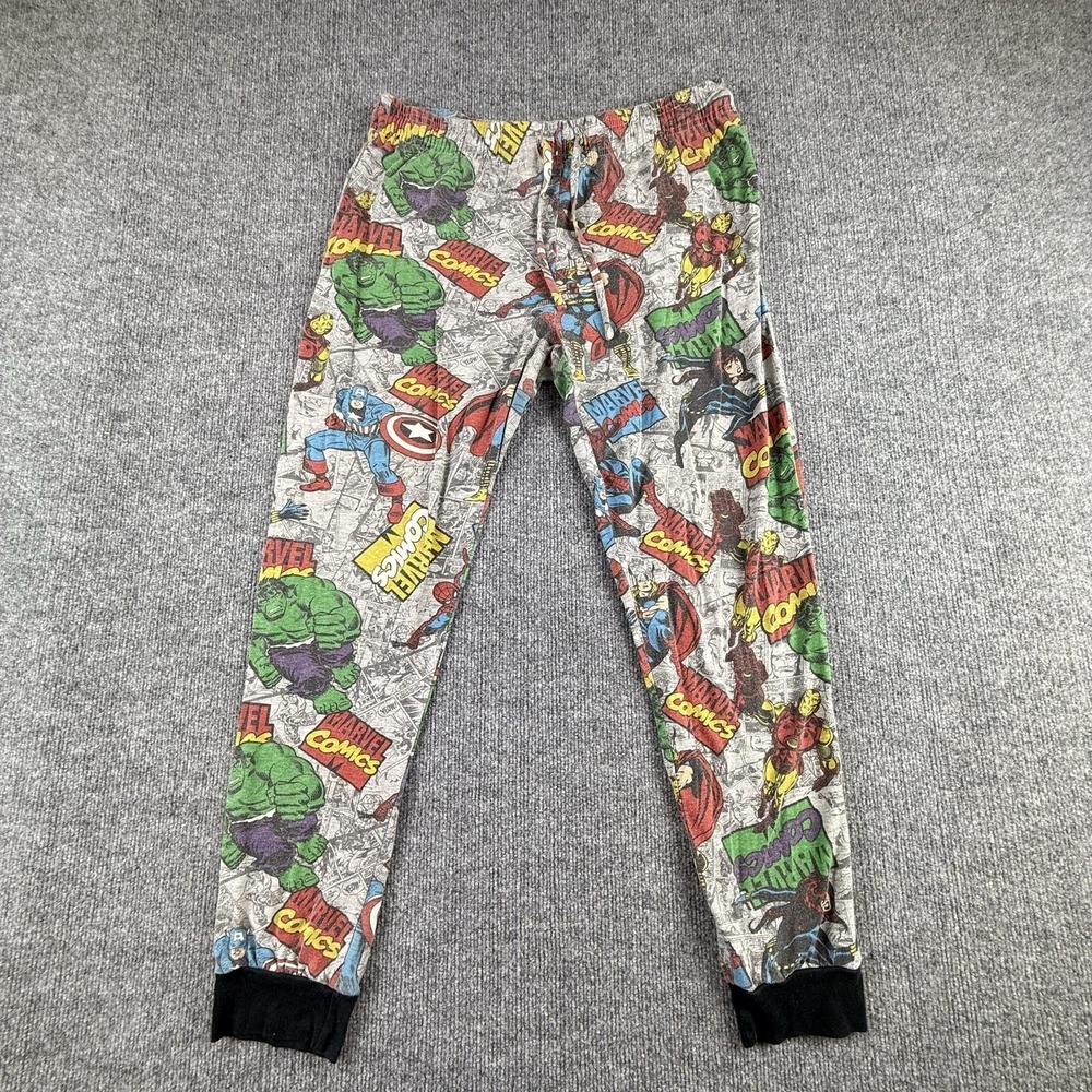 Marvel Pajama Pants Mens Medium Multicolor Avengers Comic Jogger Lounge Sleep